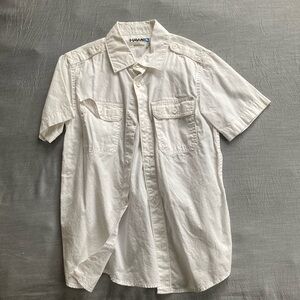 Tony hawk white button down short sleeve shirt